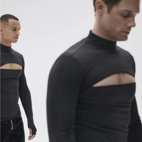 HM X MUGLER JERSEY CUT-OUT SHIRT SIZE XL - Picture 1 of 9